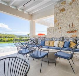 5 bedroom luxury seaside villa with indoor & outdoor pool, near Acharavi, sleeps 10